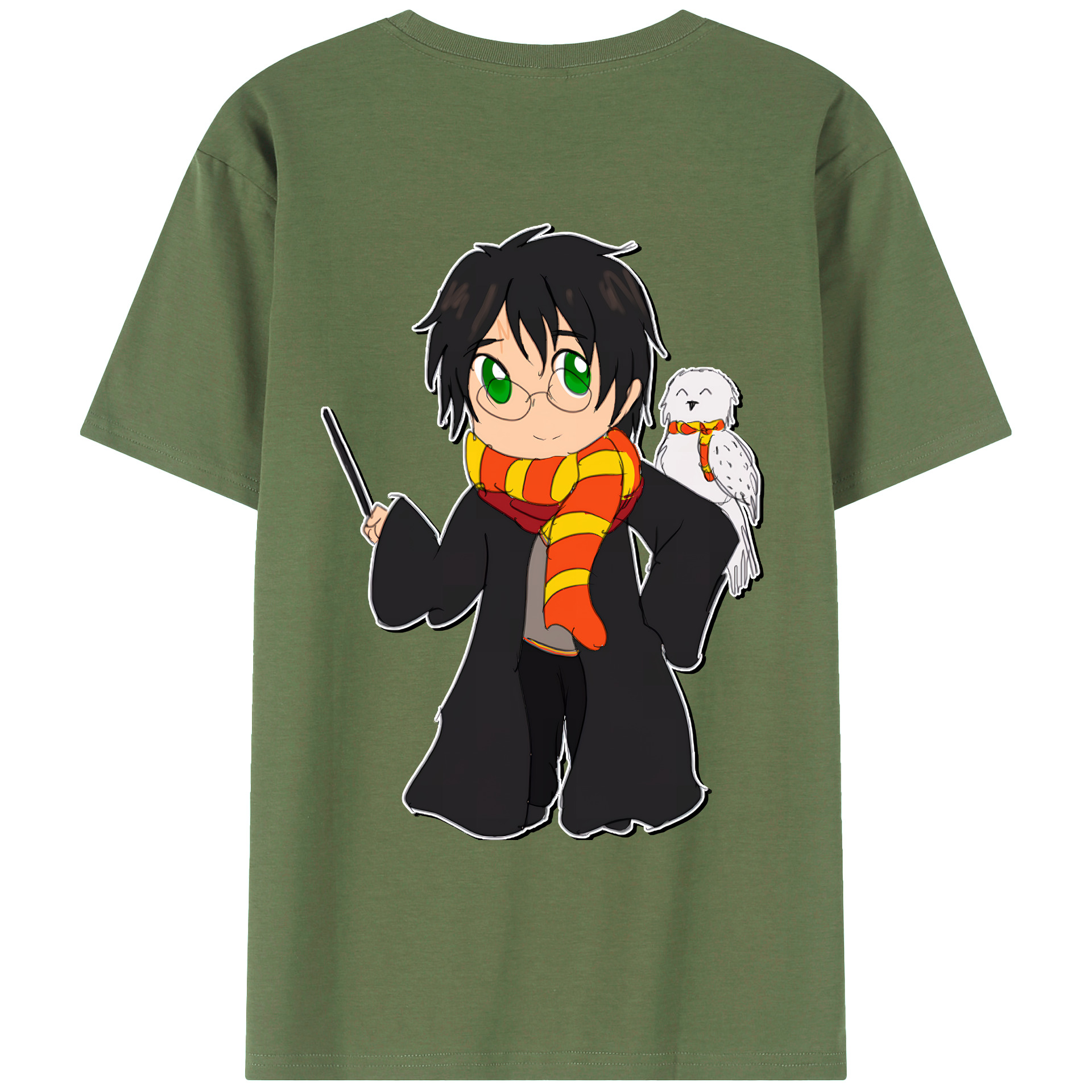 （画像用） Harry Potter ハリー・ポッターシリーズ 綿100％ メンズ半袖Tシャツ（バックプリント） 通気性
